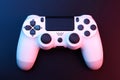 White video game controller, joystick for game console isolated on black background Royalty Free Stock Photo