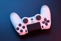 White video game controller, joystick for game console isolated on black background Royalty Free Stock Photo