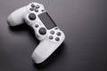 White video game controller, joystick for game console isolated on black background Royalty Free Stock Photo