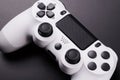 White video game controller, joystick for game console isolated on black background Royalty Free Stock Photo