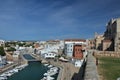 White villas and historical centre and port in Ciutadella, Menorca