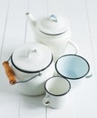 White vintage kitchenware Royalty Free Stock Photo