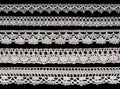 white vintage macrame lace isolated on black Royalty Free Stock Photo