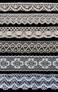 white vintage macrame lace isolated on black Royalty Free Stock Photo