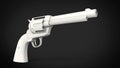 White vintage revolver gun on a black background Royalty Free Stock Photo