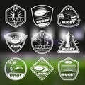 White Vintage Rugby Labels Set