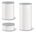 White Vintage Tincan set. Stylish retro pack container collection