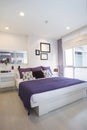 White and violet bedroom