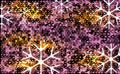 White and violet transparent snowflake Christmas light vector backdrop. Different pink triangle on a black abstract background