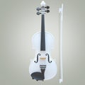 White Violin grey background musical instrument