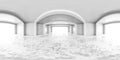 White virtual abstract 360 degree panorama vr design hdr style equi rectangular hall 3d rendering illustration