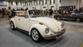 White Volkswagen Beetle cabriolet on display Kustomfest 2023 Royalty Free Stock Photo
