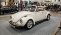 White Volkswagen Beetle cabriolet on display Kustomfest 2023 Royalty Free Stock Photo