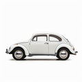 Minimalistic 1970s Volkswagen Beetle On White Background Royalty Free Stock Photo