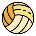 White volleyball ball icon color outline vector Royalty Free Stock Photo