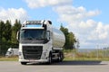 White Volvo Tank Truck for Food Transport