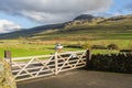 White VW campervan parked on campsite near to Ingleton waterfalls in the Yorkshire Dales