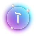 White Walking stick cane icon isolated on white background. Blue and purple gradient circle background. Vector Royalty Free Stock Photo