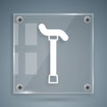 White Walking stick cane icon isolated on grey background. Square glass panels. Vector