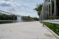 White walkway with blue sky