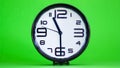 White wall clock green background Royalty Free Stock Photo