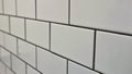 White wall, defocused view. Rectangular Tiles