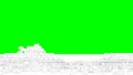 White wall destroyed on green screen crack crash brick 3d