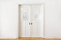 White wall door double sliding