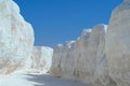 White Wall Landscape Marble Dumping Slurry Yard Rajasthan\'s Kishangarh, India, Texture Background Wall with blue sky Royalty Free Stock Photo