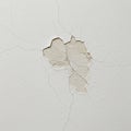 White wall with a noticeable patch of peeling paint, revealing an underlying layer. Fine Royalty Free Stock Photo