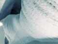 White walls of ice and snow in a cave Royalty Free Stock Photo