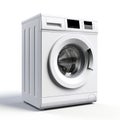 White washing machine on white background