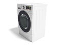 White washing machine for washing in the house 3d render on whit Royalty Free Stock Photo