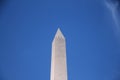 The white Washington Obelisk monument in the blue sky Royalty Free Stock Photo