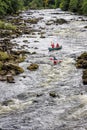 White water kayaking in River Tay, Scotland, United Kingdom