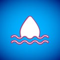 White Water drop icon isolated on blue background. Vector Royalty Free Stock Photo