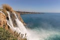 White water of Duden Waterfall in Antalya, Turkey. Royalty Free Stock Photo