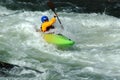 White water kayaking in the Potomac rapids at Great Falls, Maryland Royalty Free Stock Photo