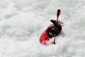 White water kayaking on the rapids of river Royalty Free Stock Photo