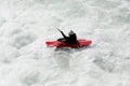 White water kayaking on the rapids of river Royalty Free Stock Photo