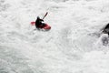 White water kayaking on the rapids of river Royalty Free Stock Photo