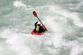 White water kayaking on the rapids of river Royalty Free Stock Photo