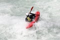 White water kayaking on the rapids of river Royalty Free Stock Photo