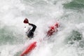 White water kayaking on the rapids of river Royalty Free Stock Photo