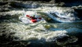 White Water Kayaking in the Rapids of the Thompson River near Spences Bridge in British Columbia, Canada Royalty Free Stock Photo