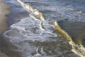 The white water ocean waves at the Atlantic Ocean at Kure Beach North Carolina Royalty Free Stock Photo