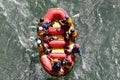 White water rafting on the rapids of river Royalty Free Stock Photo