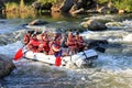 White water rafting on the rapids of river Maetang in Chiang Mai, Thailand. Maetang river is Royalty Free Stock Photo