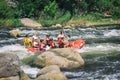 White water rafting on the rapids of river Maetang in Chiang Mai, Thailand. Maetang river is Royalty Free Stock Photo