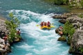 White water rafting on the rapids of river Manavgat in Green Canyon Royalty Free Stock Photo